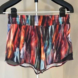 Colorful Lululemon Track That High-Rise Lined Short 3". Size 6